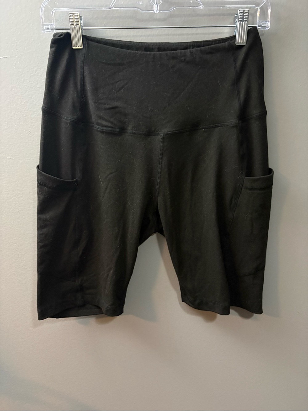 High-Rise Black Women's Pocket Bike Shorts